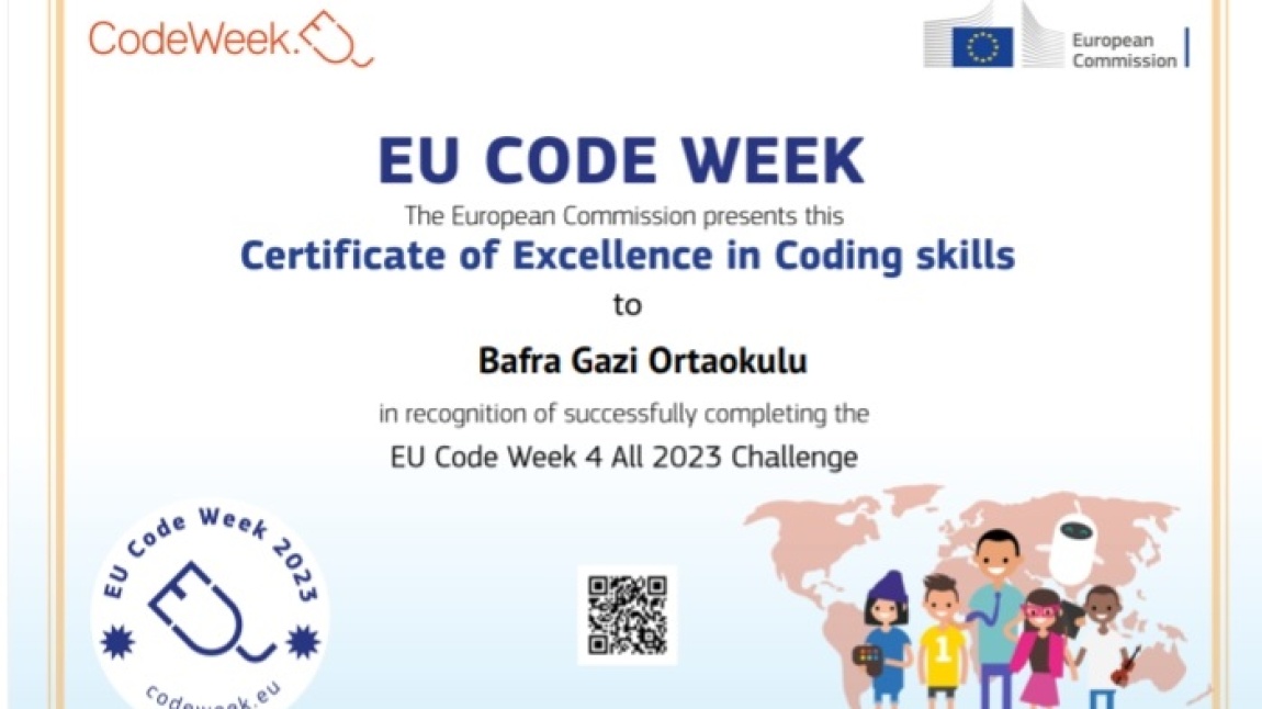 EU Code Week Mükemmellik Sertifikamızı aldık!